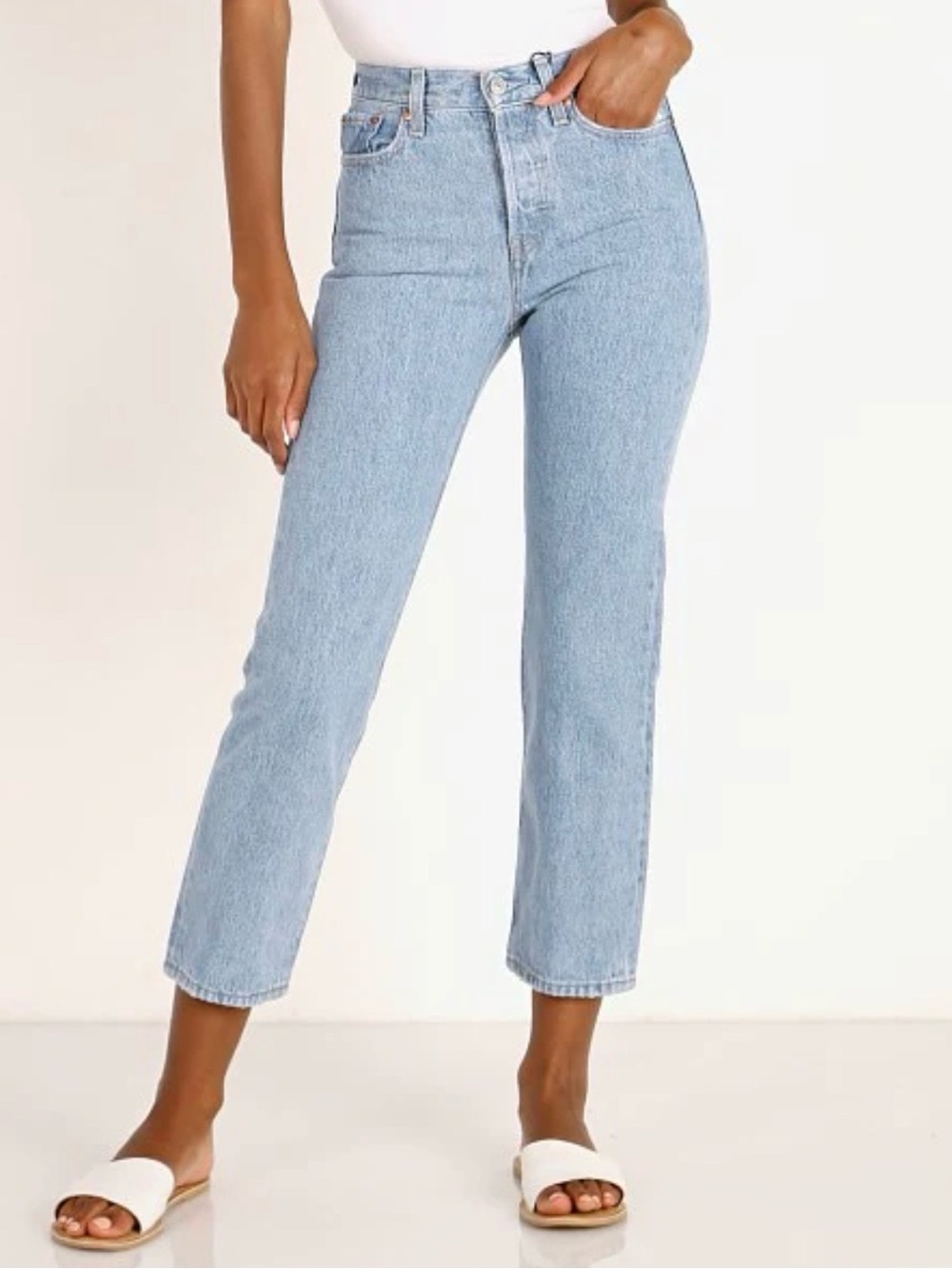 Levi’s Premium Wedgie Straight High Rise Ankle Jeans Luxor Lanes Size 26